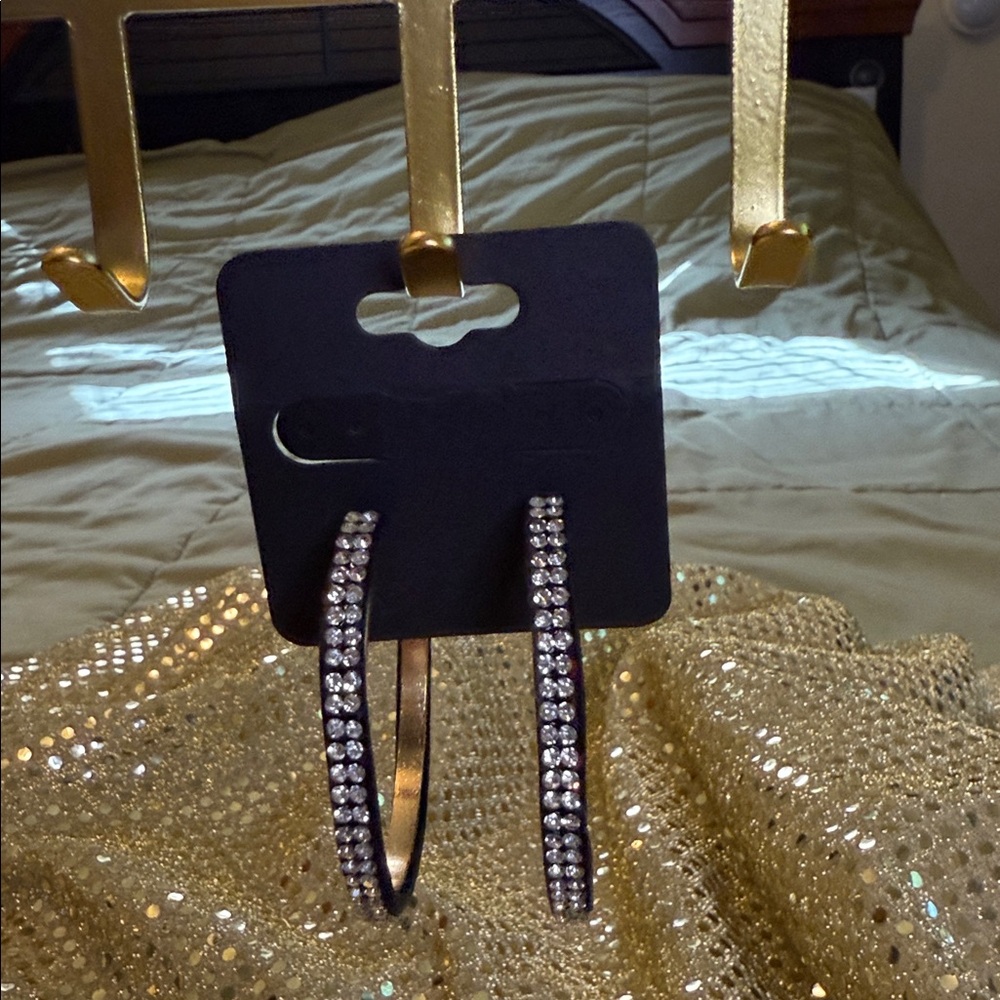 Sparkling Silver Hoop Earrings